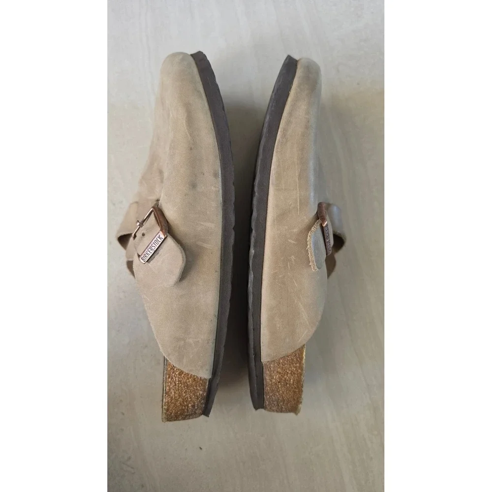 Birkenstock Boston Clogs Mens 43 Tobacco Brown Oiled Leather Mules Sandals